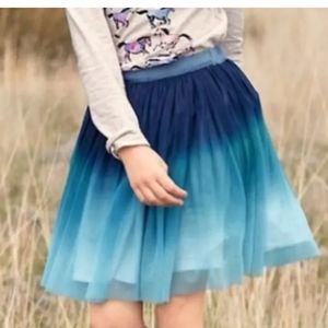 GARNET HILL Girls' Blue Tulle Dip-Dyed Skirt